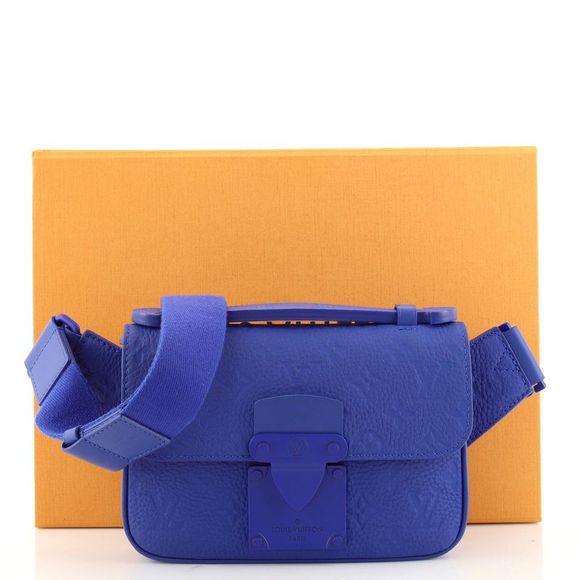 Louis Vuitton S Lock Sling Bag Monogram Taurillon Leather Blue - Picture 2 of 8